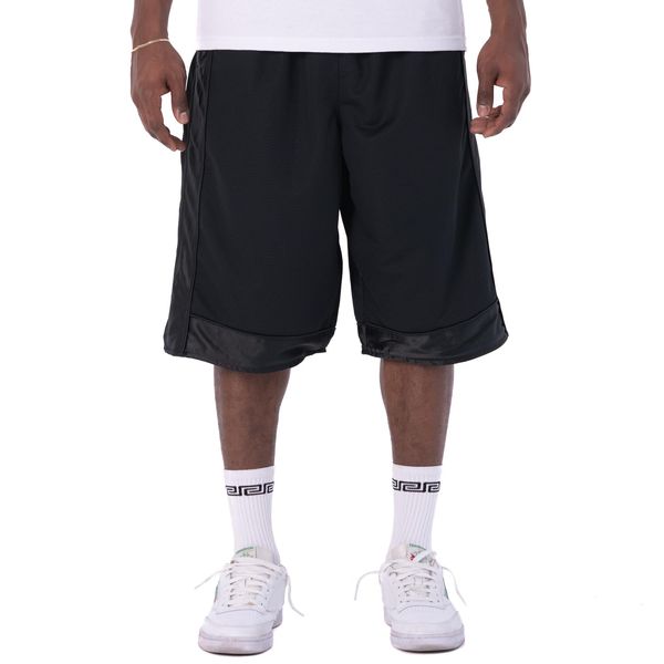 Pro Club Men's Heavyweight Mesh Basketball Shorts, Black, Large