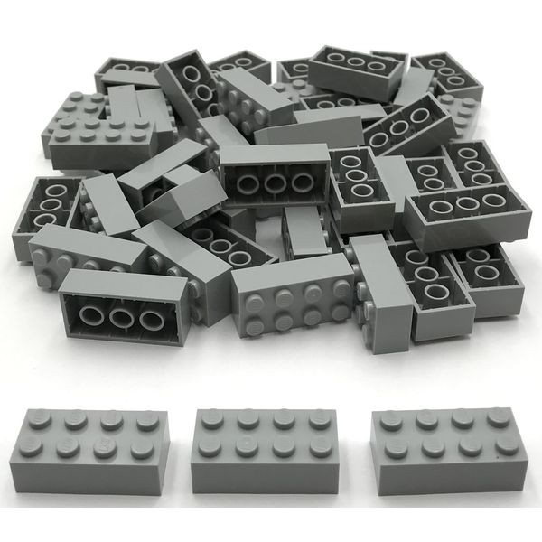 Lego 50 New Light Bluish Gray Bricks 2 x 4 Studs Building Blocks Pieces