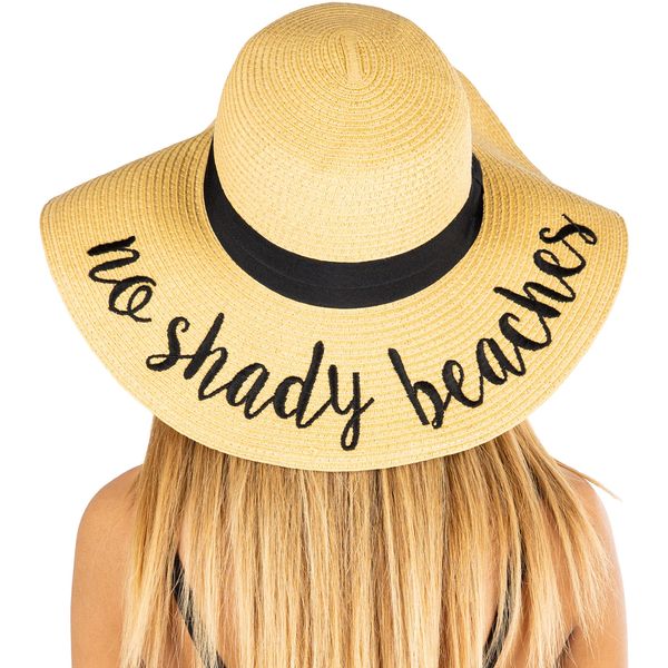 Embroidered Sun Hat: No Shady Beaches