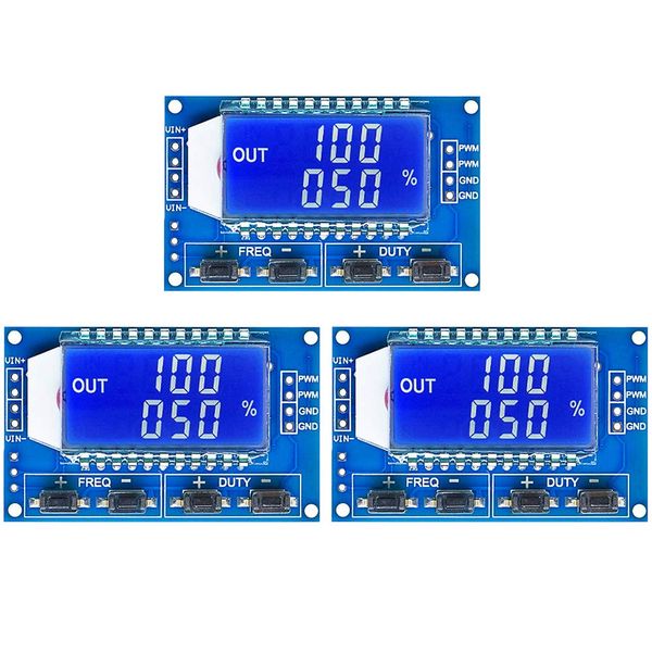 Aideepen Set of 2 Signal Generator PWM Pulse Frequency 1Hz-150Khz Duty Cycle Adjustable LCD Display PWM Square Wave Board (2)