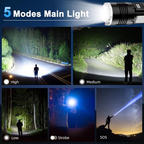Rechargeable Flashlights, Flashlight High Lumens, Bright Tactical Flash Light, Small Magnetic Flashlight With Clip, 9 Modes LED Flashlight, Powerful Flashlights For Home Emergency, Car, Camping, Work