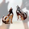 Arizona Howling Coyote Wall Art - 20" - Copper Mirrored Pair