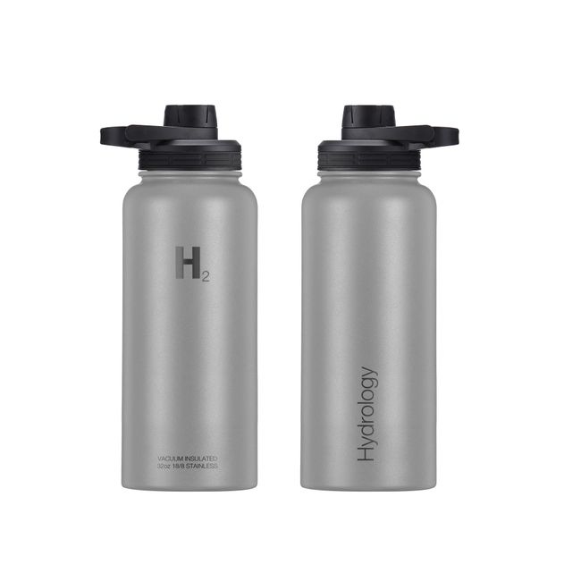 H2 Hydrology Water Bottle, Stainless Steel, Large Insulated Water