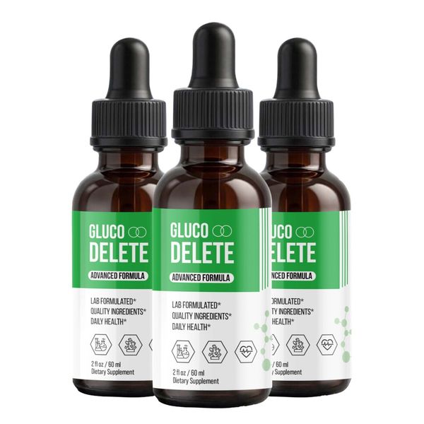 (3 Pack) Gluco Delete Drops, GlucoDelete Premium Liquid Drop Supplement