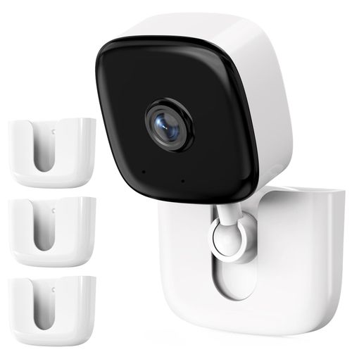 Adhesive Camera Mount for Kasa Smart Security Camera EC60 /KC400,No Drill No Screw Mounting Holder,Easy to Install Mount Bracket for Tapo Link Indoor Camera,3Pack,White(Cameras are Not Included)