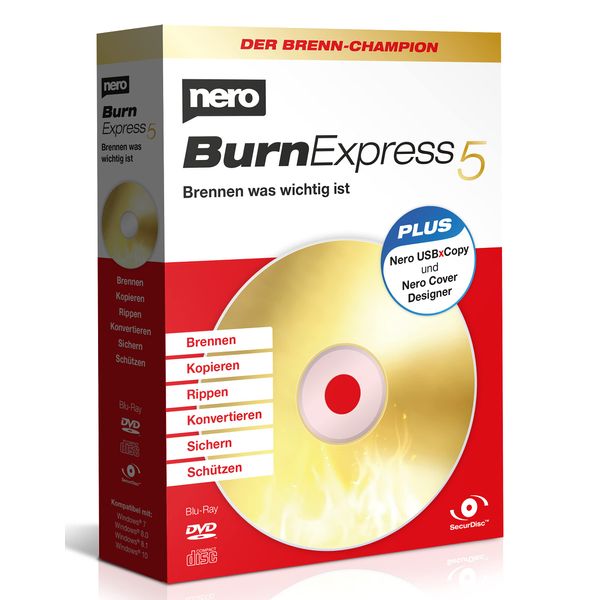 Nero Burn Express 5 - Burning | Copy | Ribs | Convert | Secure | Protect