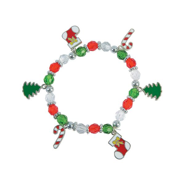 Christmas Beaded Charm Bracelet Craft Kit -12 - Crafts for Kids and Fun Home Activities