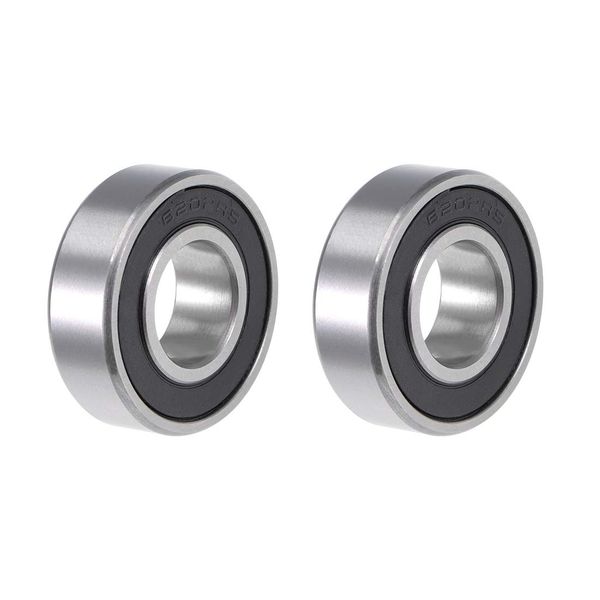 uxcell 6202-2RS Deep Groove Ball Bearings, Wheel Bearings, Transmission Bearings, 0.6 x 1.4 x 0.4 inches (15 x 35 x 11 mm), Ball Bearings Double Seal ABEC-3 Bearings, Pack of 2