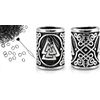 VALHALLA Viking Beard Bead Stainless Steel Valknut Silver Large