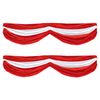 Beistle 2 Piece Red & White Polyester Fabric Buntings With Adjustable Drawstrings For Circus Theme Carnival Party Decorations