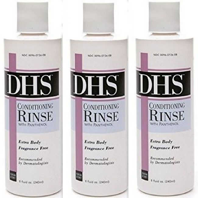 DHS CONDITIONING RINSE w/ Panthenol Fragrance-Free 8oz ( 3 pack )