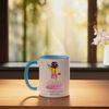 Baby oil Funny Ceramic Mug, Blue/White