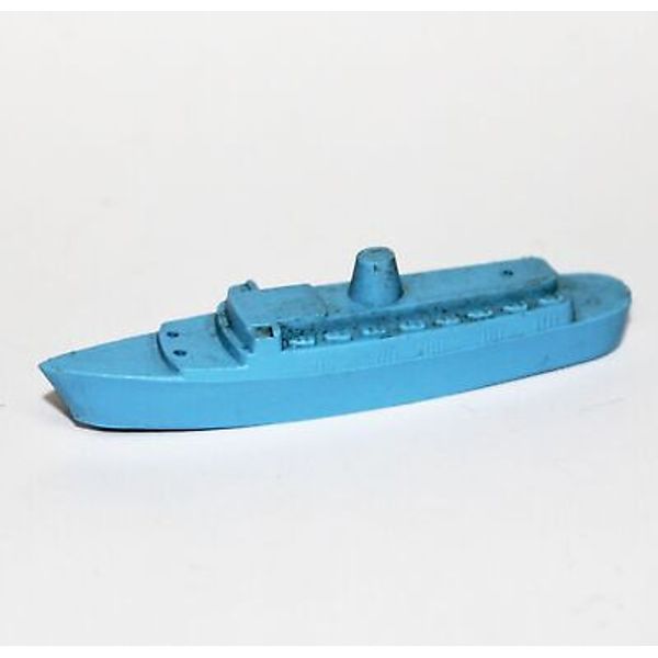 Vintage Light Blue Plastic Toy Boat Ship Cruise Ocean Liner Retro Old