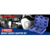WORKPRO 7PIECE Impact Socket Adapter Set 1/4" Drill Extension Set 1/2" 3/8" 1/4"