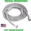 Chrome 10FT Long Shower Hose For Head Handheld Spray High Pressure Adjustable