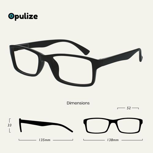 OPULIZE Pep Reading Glasses 6 Pack Classic Everyday Rectangular Frame Scratch Resistant Spring Hinges Black Brown Blue Grey Mens Womens RRRRRR92-112377 +1.00