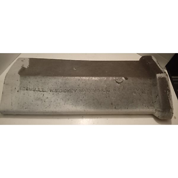 Salvage Roof Edge Clay Tile W.S. Dickey Macomb, IL Vintage Antique