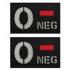 2 PCS AliPlus Blood Type Patch O- NEG Patch IR Infrared Reflective Patch Laser Cut Patch Tactical Morale Patch Hook and Loop(3.15x2 inch Black White)