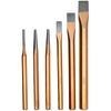 6 Piece Chisel Set - High Carbon Steel Punching, Flat, Point, Masonry Chisel for Brick Wall, Granite Percussion Tool