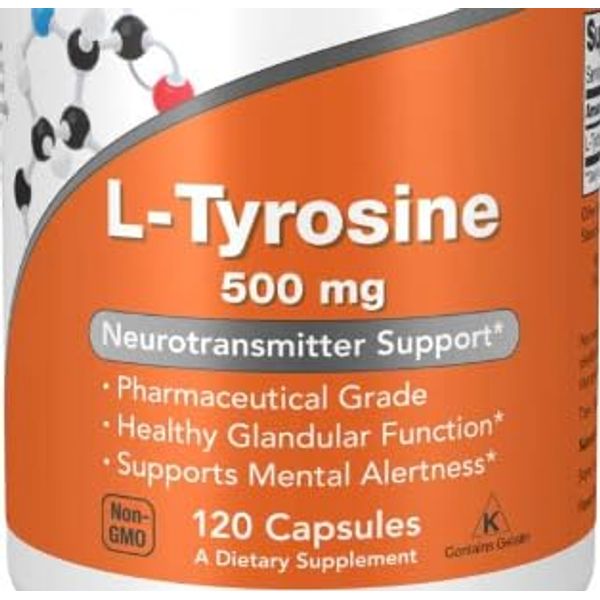 L-Tirosine 500mg, 120 Capsules