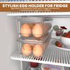 KICHLY Egg Container for Refrigerator - Container With Lid & Handle (Pack of 1)