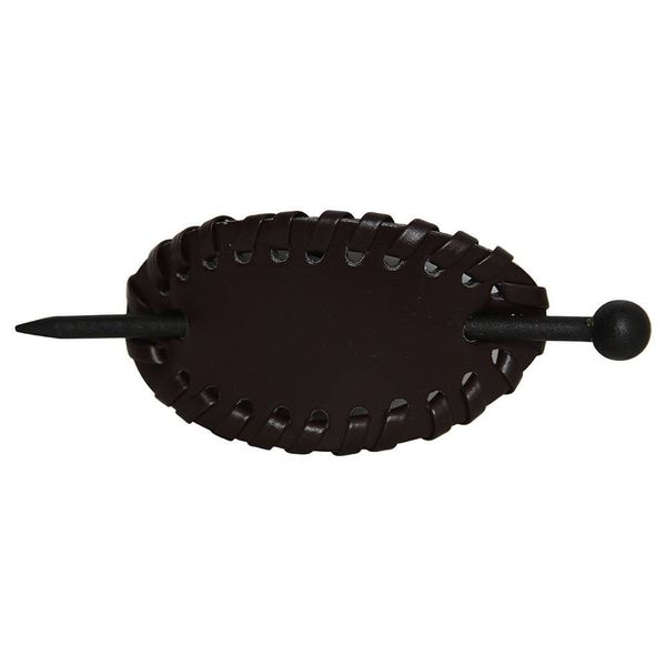 Gravity Threads Oval Hair Pin with Edge Weaving - Dark Brown