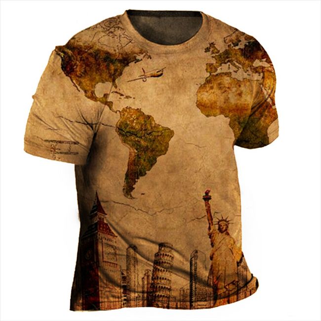 3D Tshirts For Men Vintage Casual T-shirt Street Fashion Men`s Monogram  Printed T Shirt Loose Short-sleeved Oversized Tops
