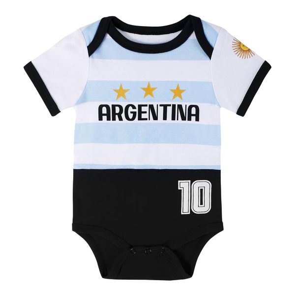 Cnins Argentina Toddler Soccer Jersey 10 Baby Soccer Clothes for Boys Infant Argentinian Soccer Costume(CN-NAT,12-18M)