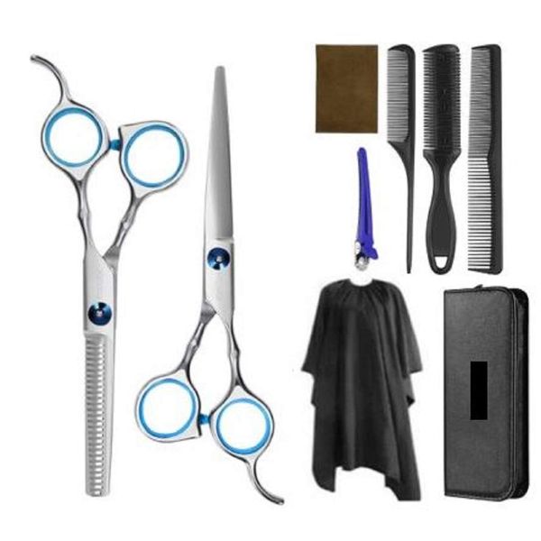 UZEON Hairdresser Scissors Set Hairdressing Shears Set Hair Thinning Scissors with Barber Cape Hair Razor Comb, Clip, Professional Upgraded Haircut Set.