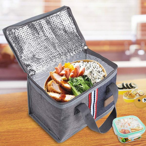 Insulated Lunch Bag, Portable Insulated Thermal Cooler Lunch Storage Food Box Bag Case Perfect for Picnic, Travel, Camping, Beach and Outdoor, Sporting Events