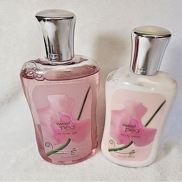 Bath & Body Works Sweet Pea Set ~ Shower Gel & Body Lotion Pink