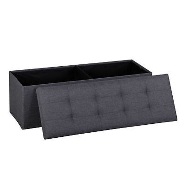 43" Folding Ottoman Bench Storage Space Chest Foot Rest Stool with Lid Home Deco