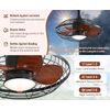 20" Wet Rated Caged Ceiling Fan w/Light & Remote Control Dimmable LED Chandelier