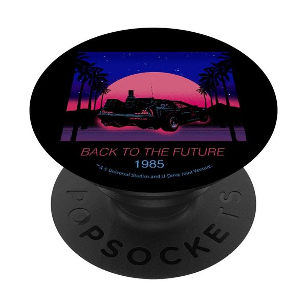 Back To The Future 1985 Neon Delorean Sunset PopSockets Swappable PopGrip