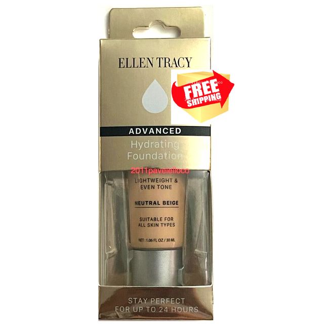 ELLEN TRACY Avanced Hydrating Foundation - ( NEUTRAL BEIGE ) FOR UP TO 24 HOURS