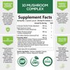 Mushroom Supplement - 10 Mushroom Complex - Lions Mane, Reishi, Turkey Tail, Chaga, Cordyceps, Shiitake, & Maitake - Nootropic Brain Supplement, Memory, Focus, & Imumune Health Support - 60 Capsules