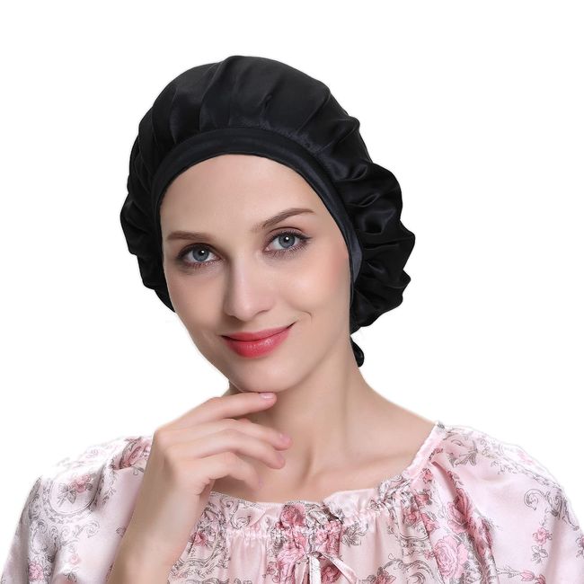 Pure Silk Bonnets For Women Designer Hair Sleeping Cap 19 Momme