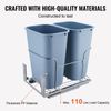 VEVOR Double Pullout Waste Container Kitchen Trash Can 70L with Soft Close Grey