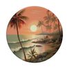 Tropical Sunset Palm Tree Beach Waves Ocean PopSockets Standard PopGrip