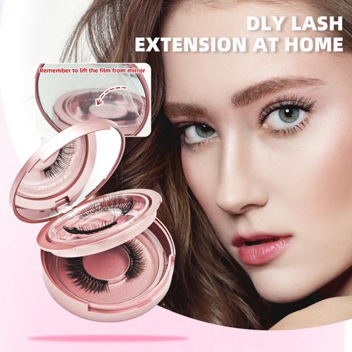 2 Pairs Magnetic Eyelashes Kit, Fluffy Natural Magnetic Lashes, Portable Magnetic Lashes with Applicator, No Glue, Reusable, Quick Makeup, Soft Wispy Magnetic False Lashes for Daily Wear