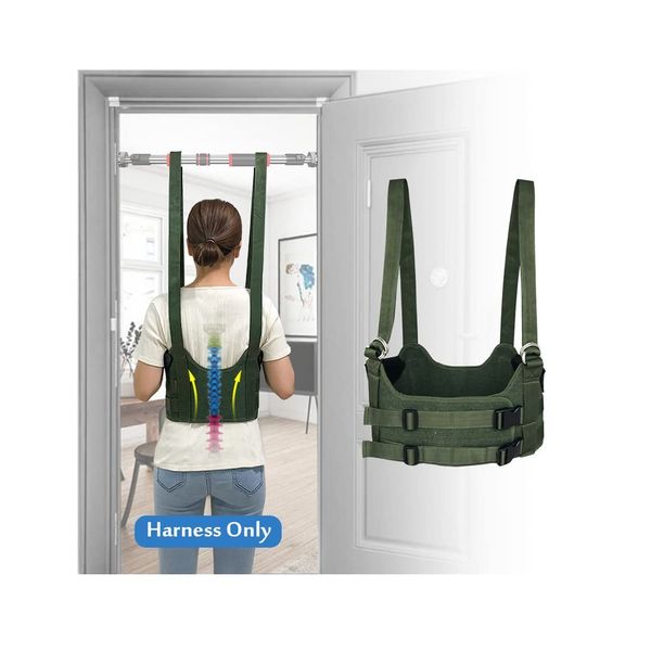 Mybow Back Stretcher Lumbar Traction Device Spinal Decompression Machine Lumbar Belt for Lower Back Pain Relief Sciatica Herniated Disc Back Alignment Device Hang Upside Down Stretch Back Harness