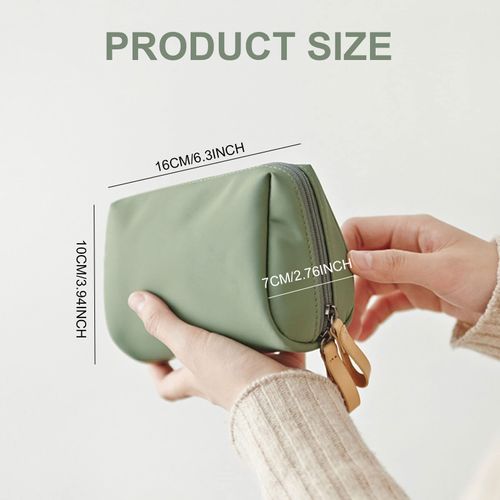 TSHAOUN Travel Makeup Pouch, Small Cosmetic Bag 2023 New Travel Makeup, Waterproof Portable Travel Toiletry Pouch with Zipper,Travel Pouch for Women Toiletry and Makeup (Green Pink)
