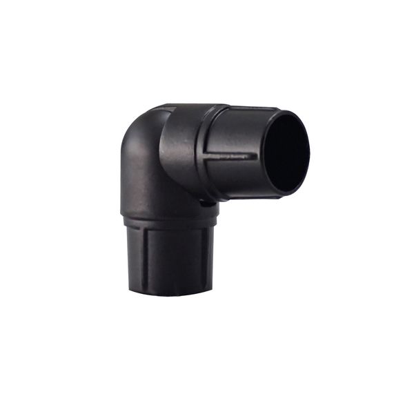 19mm & 28mm Single Corner Bay Window Curtain Pole Elbow Joint Connector Bracket Rod (Matt Black, 19mm Diameter Poles)