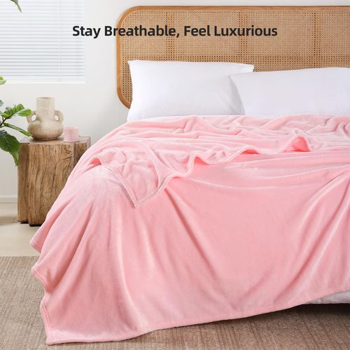 Fleece Blanket Twin Size - Soft Plush Fluffy Fuzzy Throw Blanket for Couch Bed Sofa - Luxury Lightweight Warm Microfiber Flannel Blanket All Season Use for Home Travel Camping, 60x80 inches