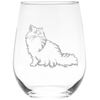 Persian cat stemless wine glass, 17 oz.