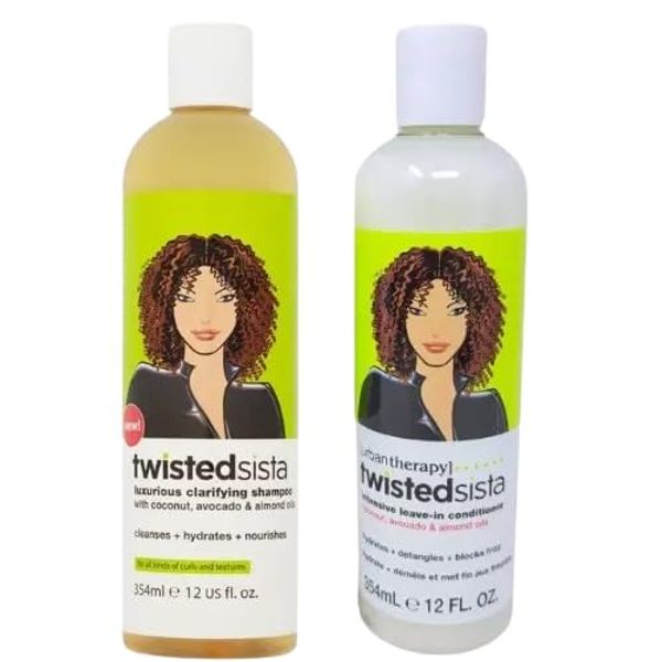 Equitack Twisted Sista Shampoo & Conditioner Sets | Deep Cleansing | Hydration and Moisture | Heat Protection | Detangling | Heat Protection | Enhances Curl Definition | 2 X 354ml