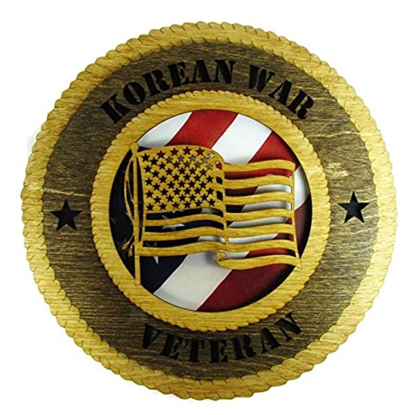 Korean War Veteran Plaque with American Flag