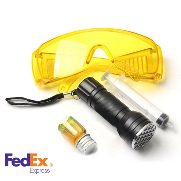 Auto Air Condition A C System Fluorescent Leak Test Detector Kit 21 LED Tool Set
