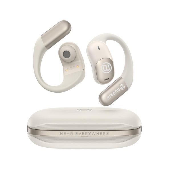 BUGANI 5.4 Open Ear Headphone with Dual-Mic ENC Wireless Earbuds,360 Head-Tracking Spatial Audio