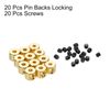 Copper Sourcing Map Pin Backs - 20pcs, Locking Pin Keeper - 6mmx5mm, Gold Tone